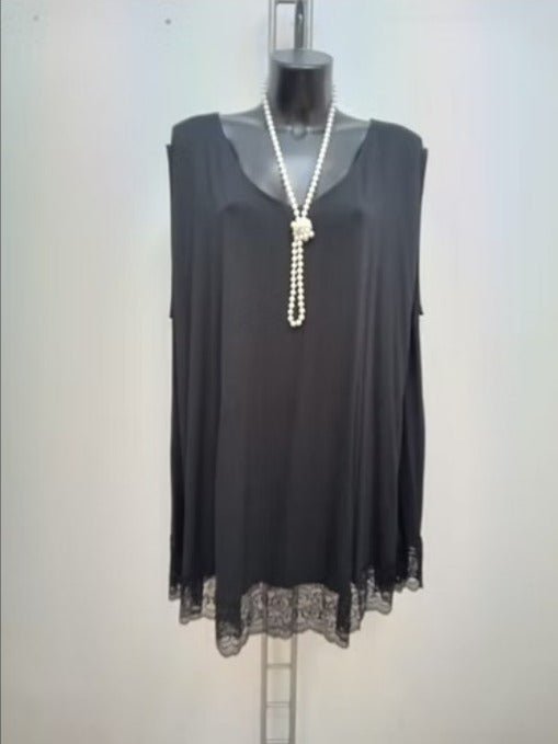 Canotta con Pizzo Cod.Ag006 Tg.66+ - taglie_forti