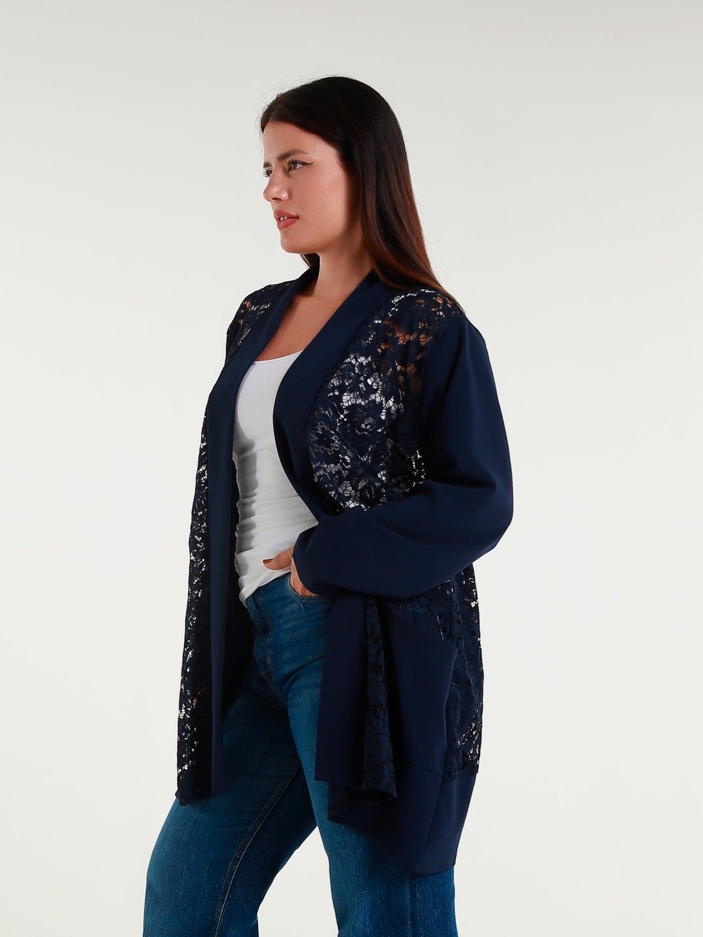 Cardigan di pizzo Cod.Lu346 Tg. 56 - 58 - taglie_forti