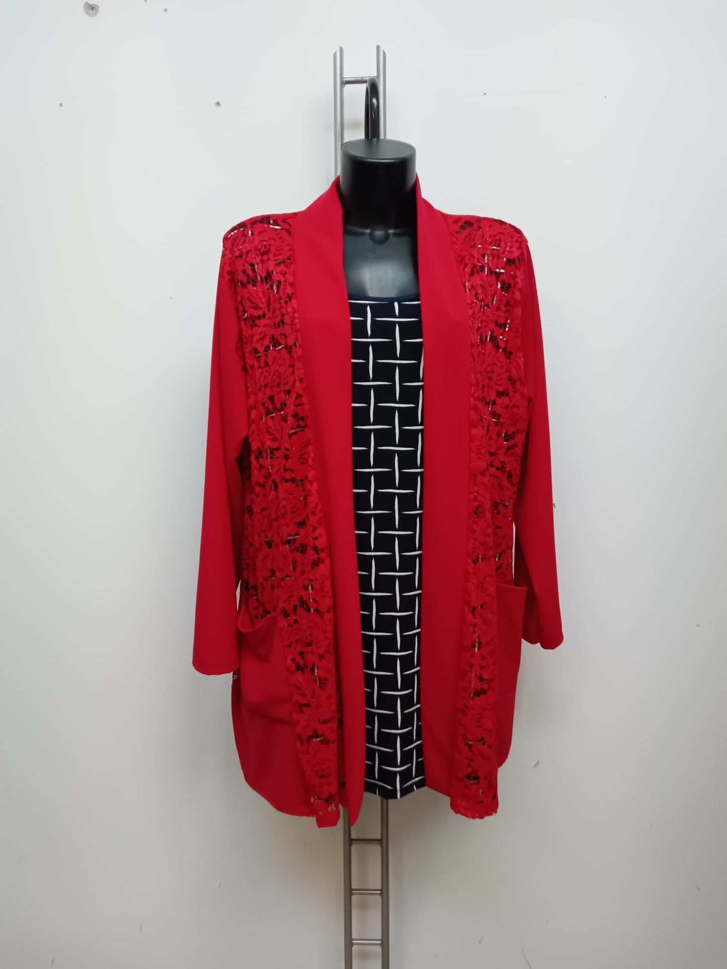 Cardigan di pizzo Cod.Lu346 Tg. 60 - 62 - taglie_forti