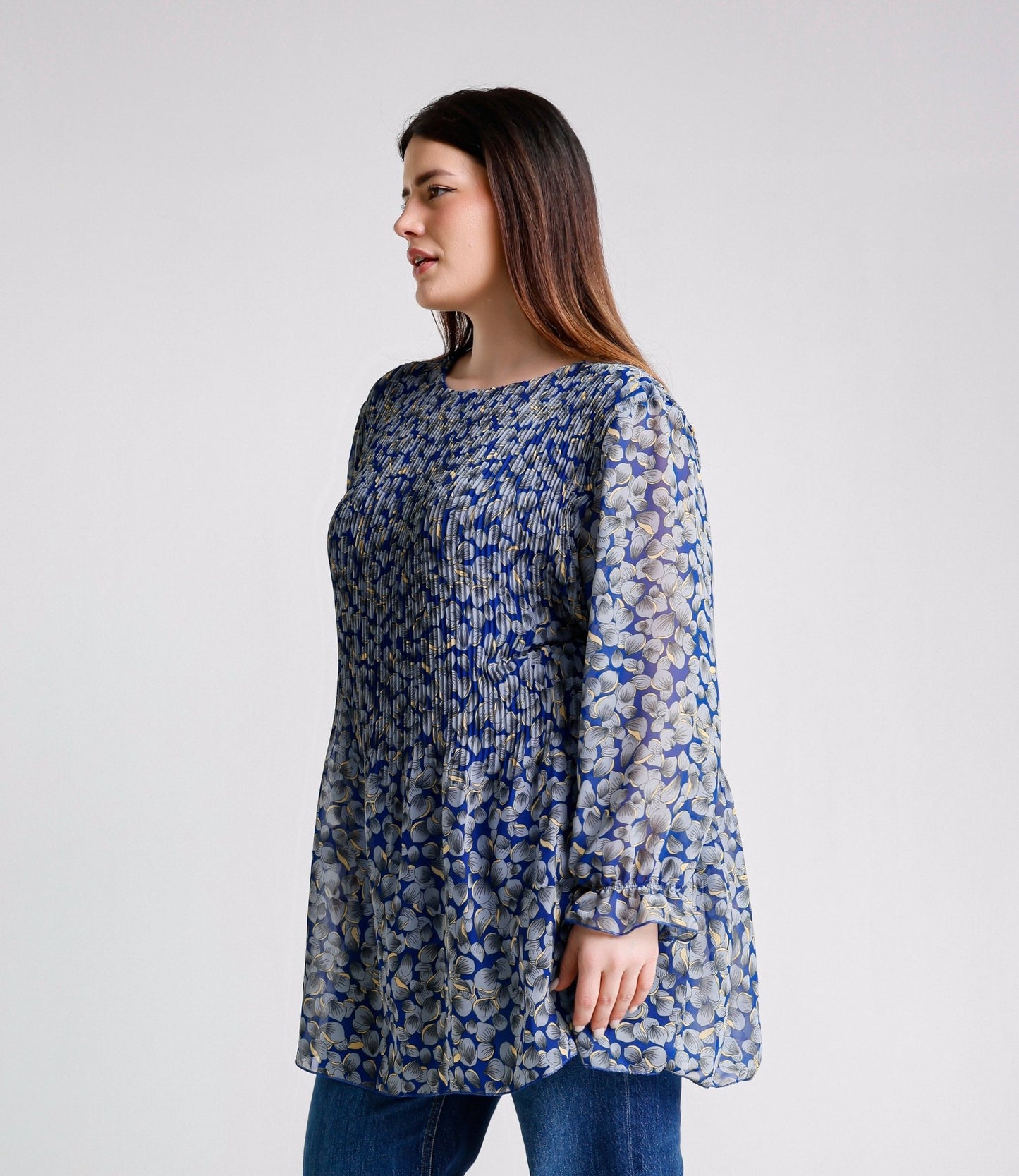 Maglia plissettati foderata Cod.Ma363 Tg.60 - 62 - #taglie_forti#