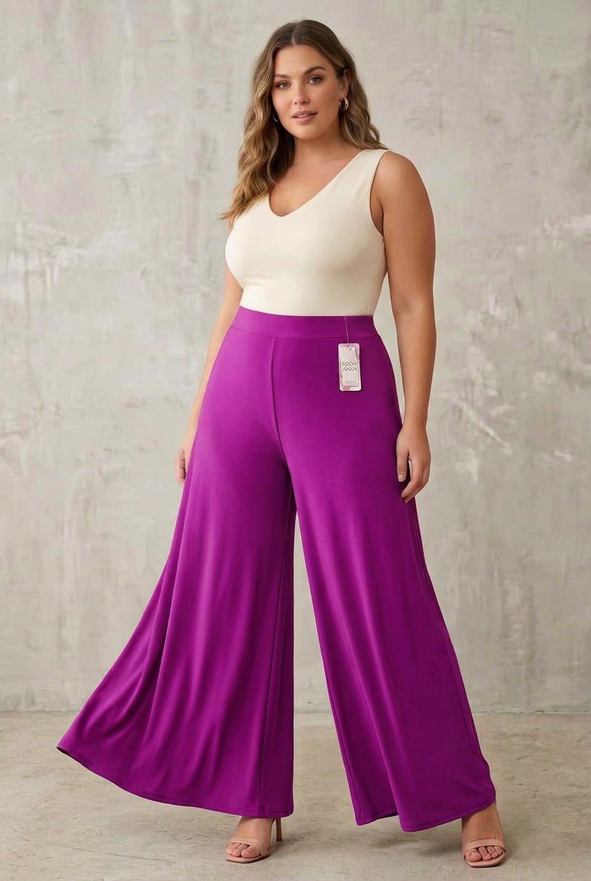 Pantaloni a palazzo larghe Cod.Ma546 Tg.54 - 58 - taglie_forti