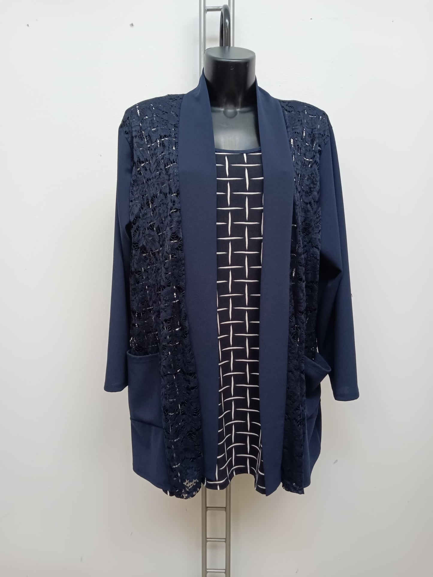 Cardigan di pizzo Cod.Lu346 Tg. 60 - 62 - taglie_forti
