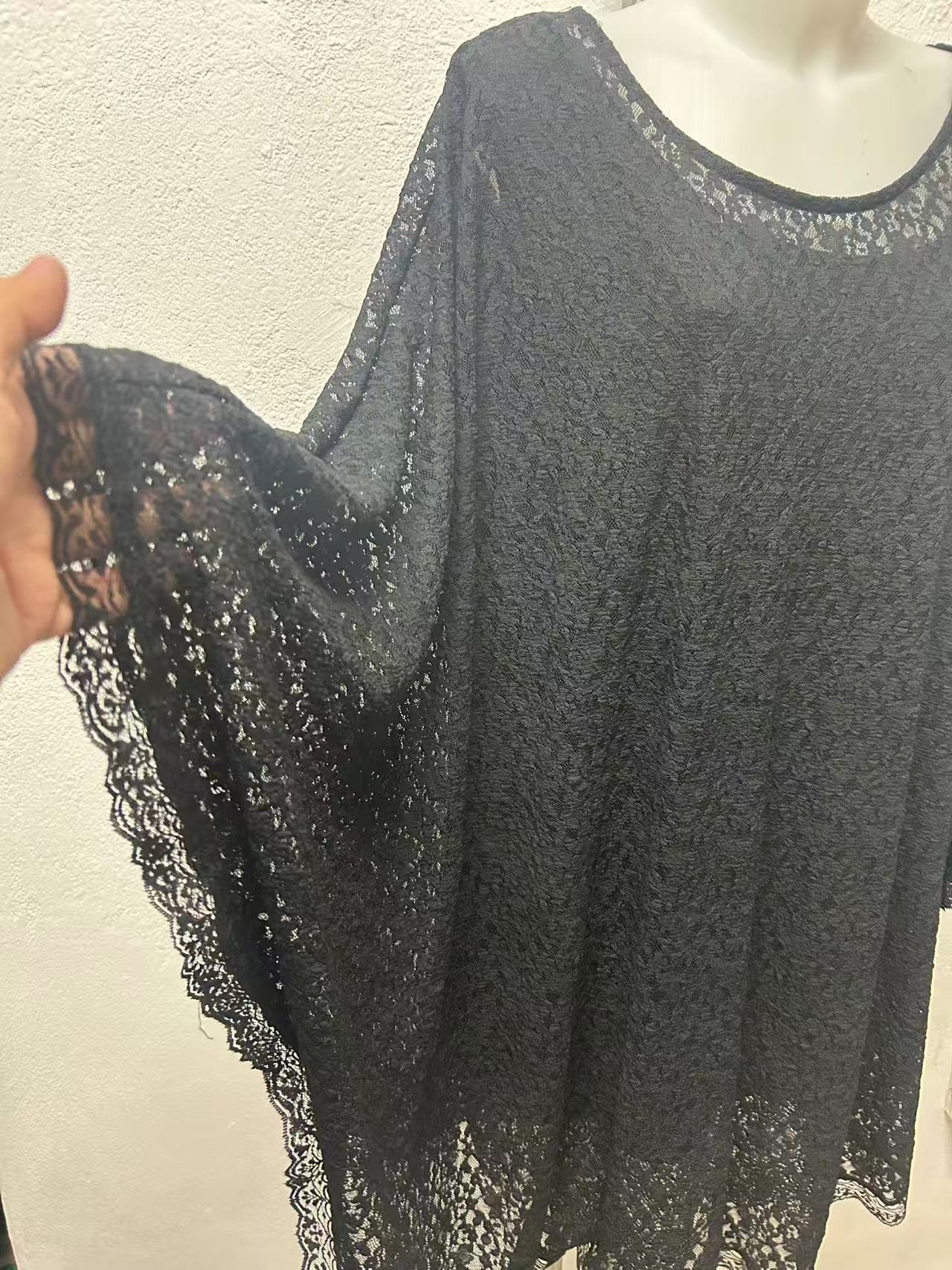 Mantella di pizzo Cod.Ma027 Tg.66+ - taglie_forti