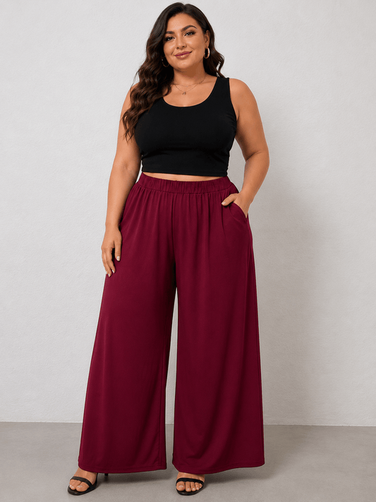 Pantaloni a palazzo Cod.Lu071 Tg.54-58 - taglie_forti