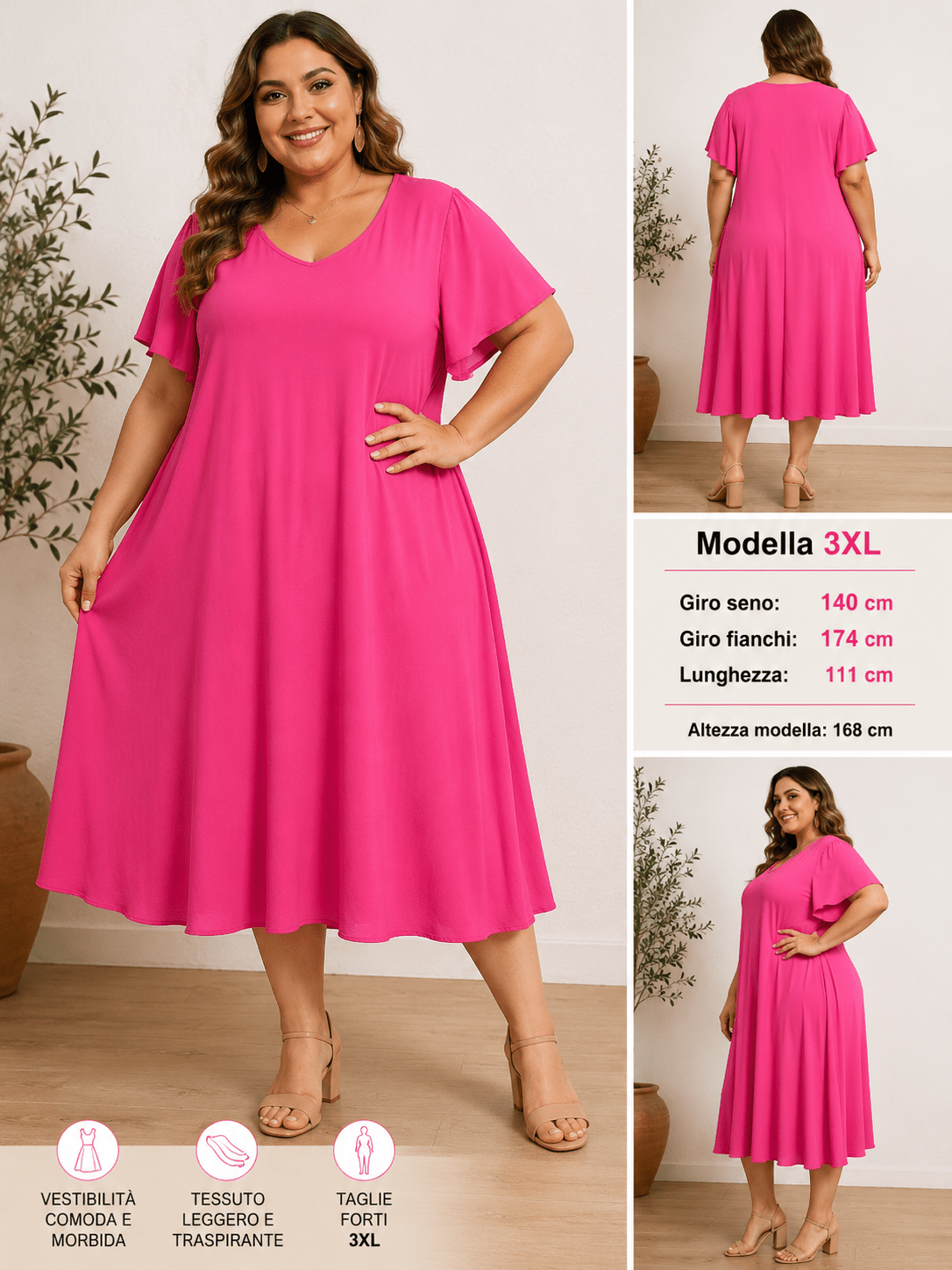 Vestito Cod.Lu085 Tg.56-60 - taglie_forti