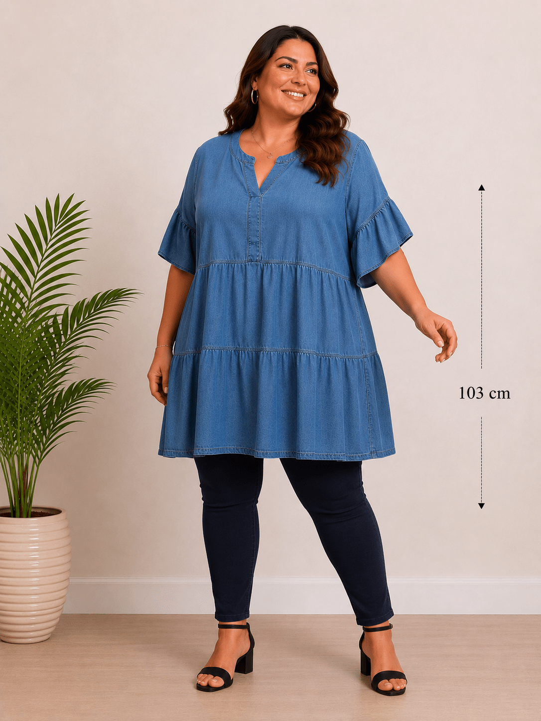 Vestito di jeans Cod.Mg207 Tg.58 - 60 - taglie_forti