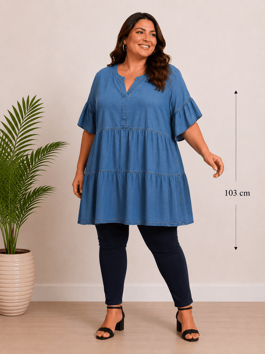Vestito di jeans Cod.Mg207 Tg.58 - 60 - taglie_forti
